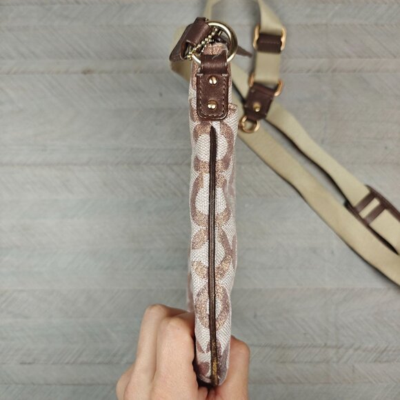 Coach Parker Signature Swingpack Canvas Crossbody Bag in Rose Gold - Picture 4 of 10